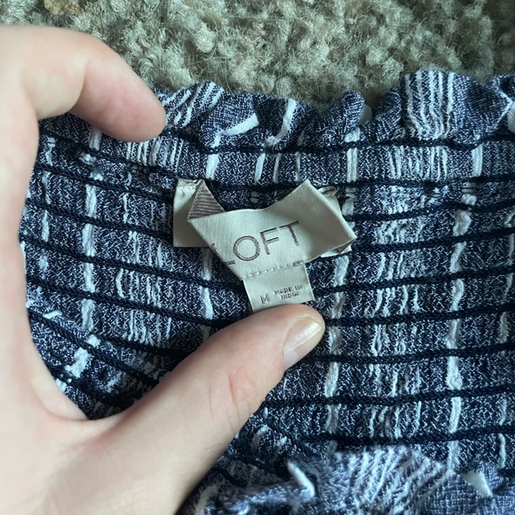 Loft Tank Stripped Top with Ruffle - Picture 3 of 4